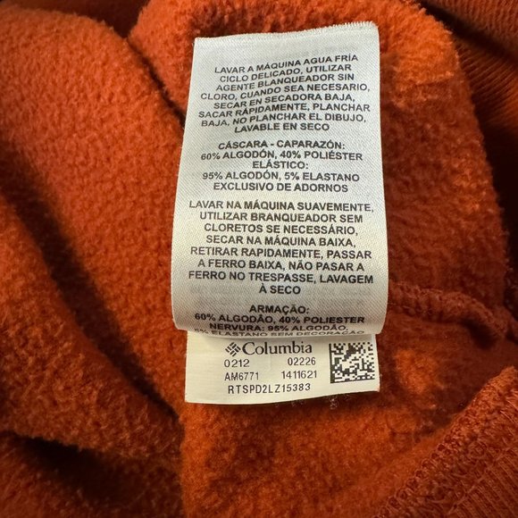Columbia Mens Orange 1/4 Zip Fleece Pullover Sz XXL - Picture 6 of 6